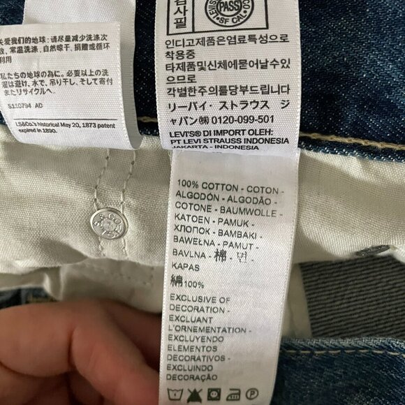 Levi's Low Pro Straight Leg Mid Rise Distressed Casual Denim Jeans Blue 27 - Picture 10 of 11